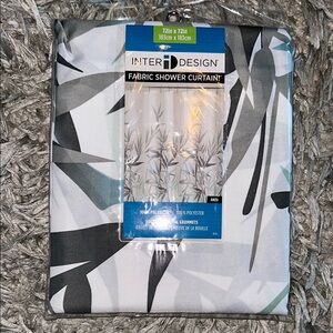 Fabric Shower Curtain - Black and Gray